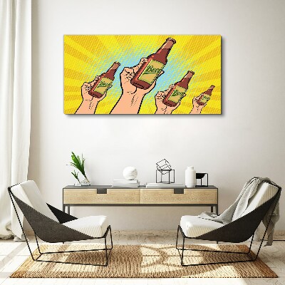 Foto auf leinwand Fröhliches Anstoßen mit Bier