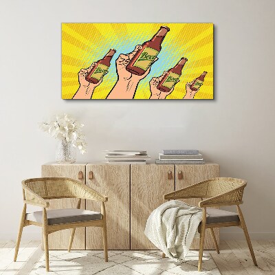 Foto auf leinwand Fröhliches Anstoßen mit Bier