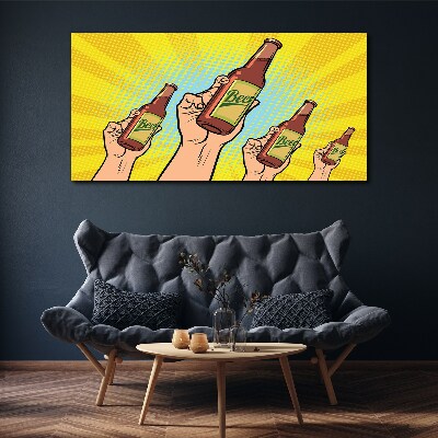 Foto auf leinwand Fröhliches Anstoßen mit Bier