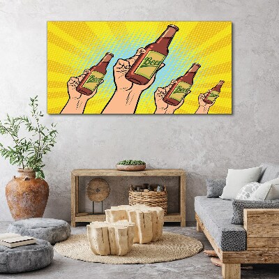 Foto auf leinwand Fröhliches Anstoßen mit Bier