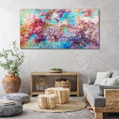 Foto auf leinwand Blumenlandschaft in Pastelltönen