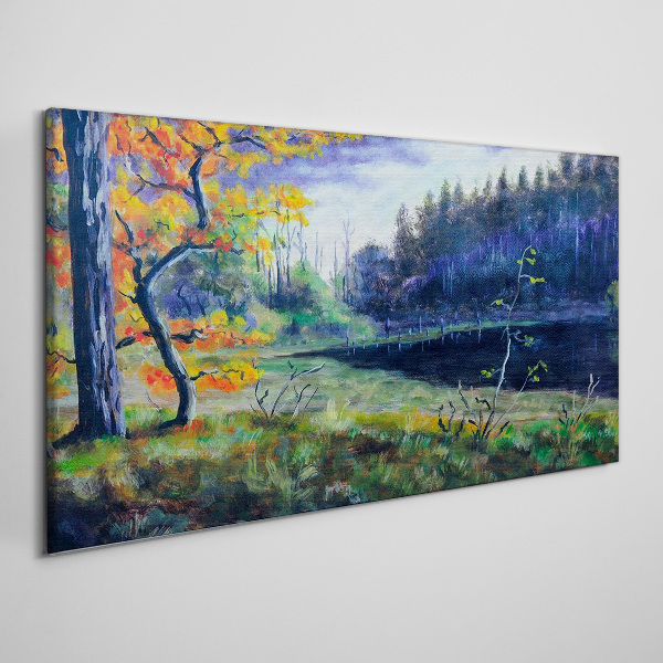Foto auf leinwand Herbstlandschaft am See