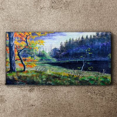Foto auf leinwand Herbstlandschaft am See