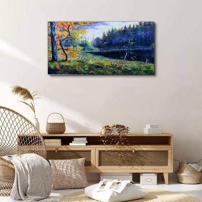 Foto auf leinwand Herbstlandschaft am See