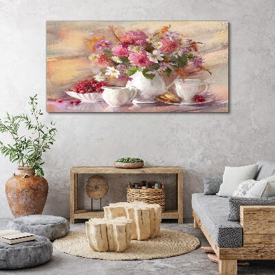 Foto leinwand Blumenarrangement auf dem Tisch