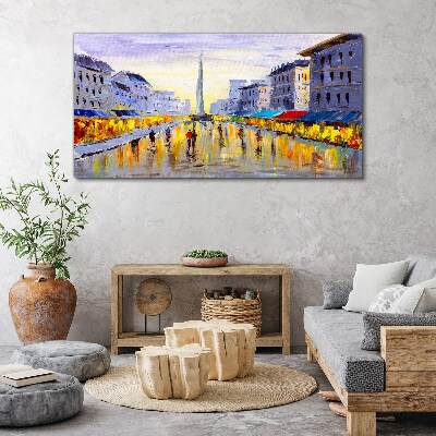 Foto auf leinwand Golden Avenue im Abendlicht