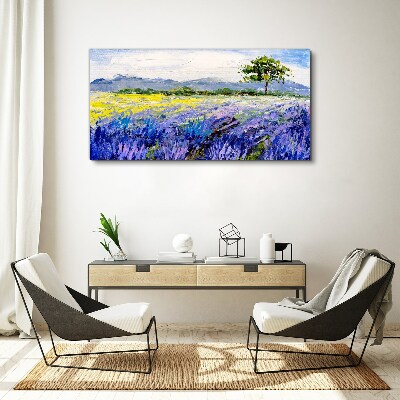 Foto auf leinwand Lavendelfelder im Tageslicht