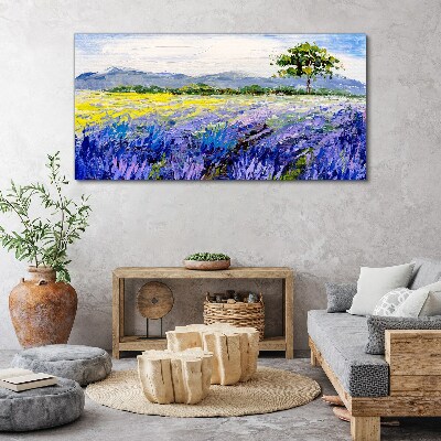 Foto auf leinwand Lavendelfelder im Tageslicht