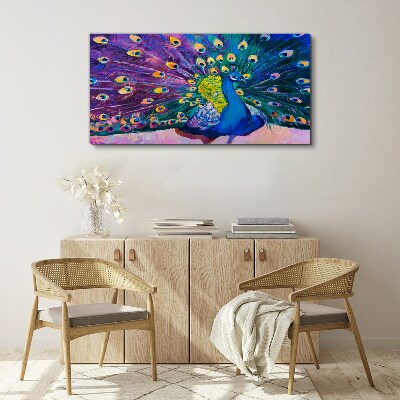 Foto auf leinwand Ein bunter Pfau in Frühlingsaura