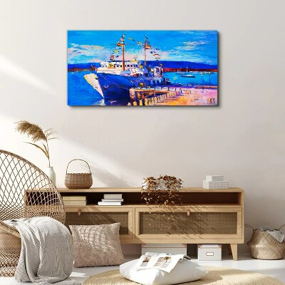 Foto leinwand Hafen Meer Schiffe Himmel