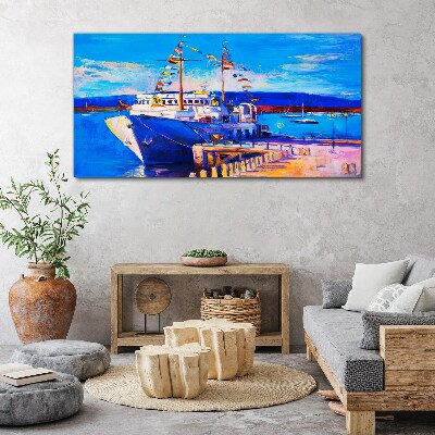 Foto leinwand Hafen Meer Schiffe Himmel