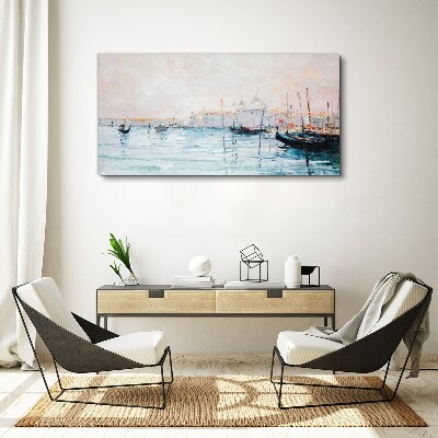 Foto auf leinwand Ein ruhiger Hafen am Morgen