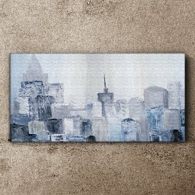 Wandbild Graublaues Stadtpanorama