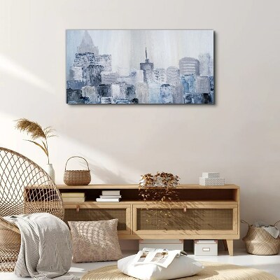 Wandbild Graublaues Stadtpanorama