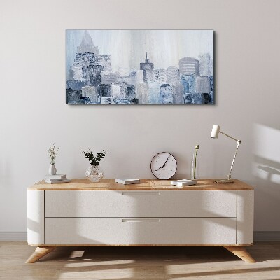 Wandbild Graublaues Stadtpanorama