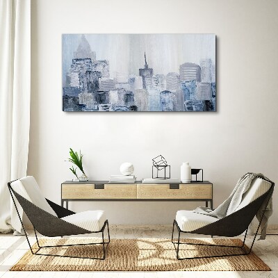 Wandbild Graublaues Stadtpanorama