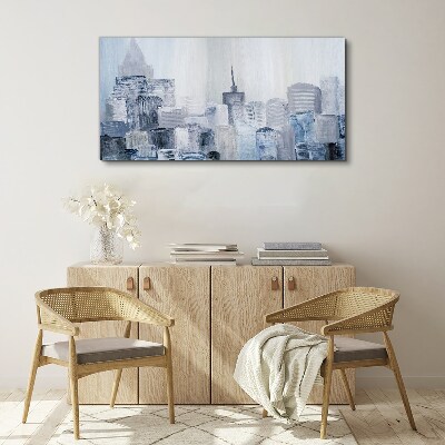 Wandbild Graublaues Stadtpanorama