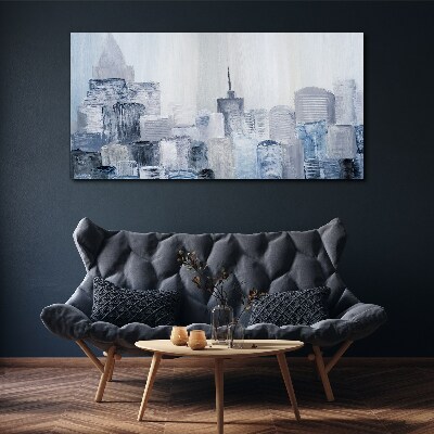 Wandbild Graublaues Stadtpanorama
