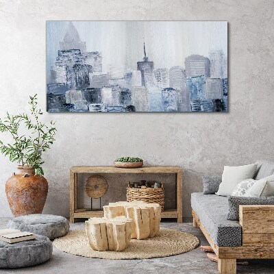 Wandbild Graublaues Stadtpanorama