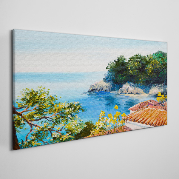 Foto auf leinwand Die friedliche Uferlandschaft des Meeres