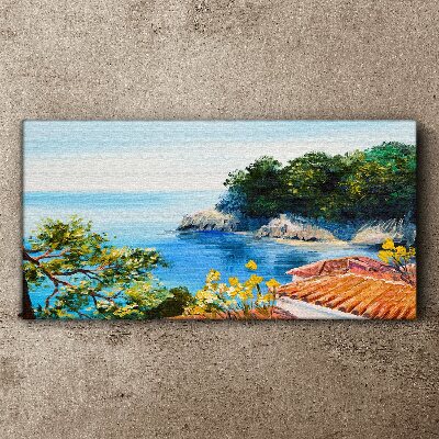 Foto auf leinwand Die friedliche Uferlandschaft des Meeres