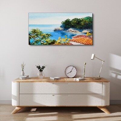 Foto auf leinwand Die friedliche Uferlandschaft des Meeres