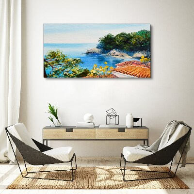 Foto auf leinwand Die friedliche Uferlandschaft des Meeres