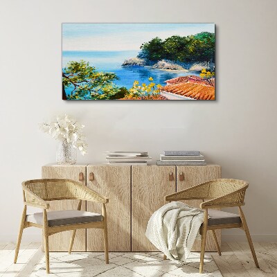 Foto auf leinwand Die friedliche Uferlandschaft des Meeres