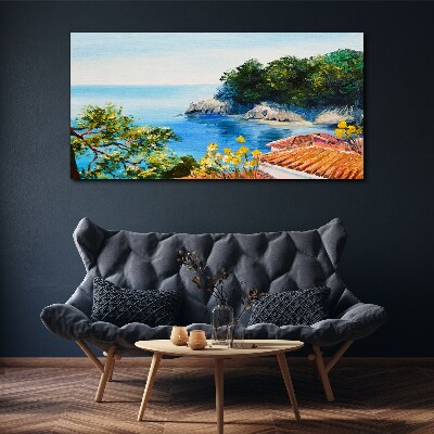Foto auf leinwand Die friedliche Uferlandschaft des Meeres