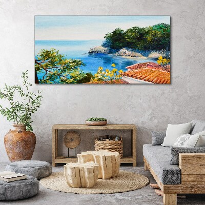 Foto auf leinwand Die friedliche Uferlandschaft des Meeres