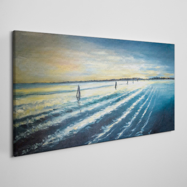 Bild auf leinwand Ein ruhiger Hafen bei Sonnenuntergang
