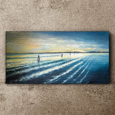 Bild auf leinwand Ein ruhiger Hafen bei Sonnenuntergang