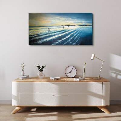 Bild auf leinwand Ein ruhiger Hafen bei Sonnenuntergang