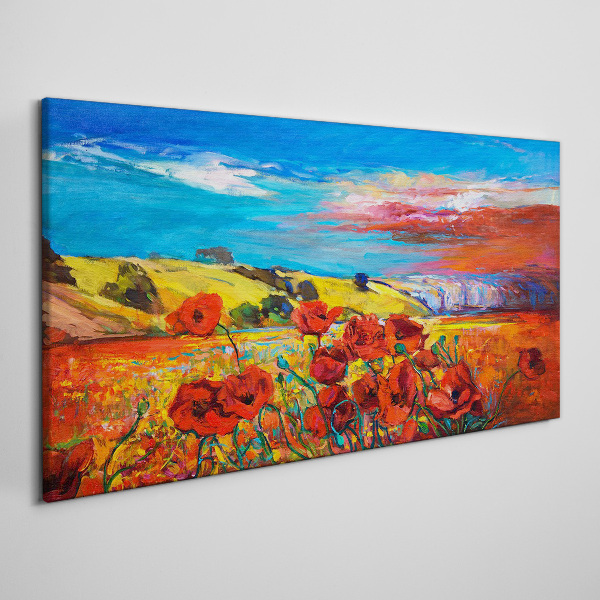 Foto auf leinwand Blumenfelder in der Sommersonne