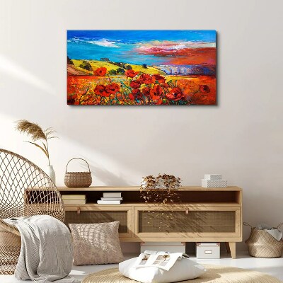 Foto auf leinwand Blumenfelder in der Sommersonne