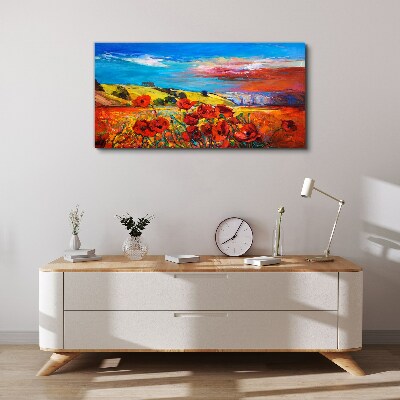 Foto auf leinwand Blumenfelder in der Sommersonne