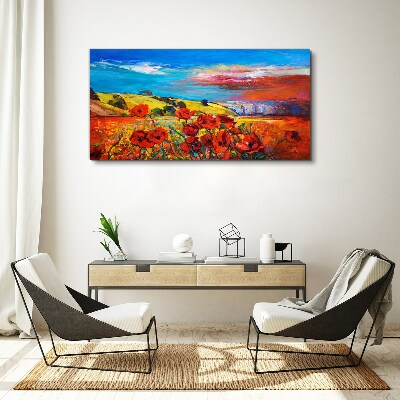 Foto auf leinwand Blumenfelder in der Sommersonne
