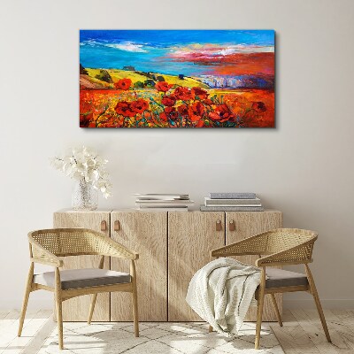 Foto auf leinwand Blumenfelder in der Sommersonne