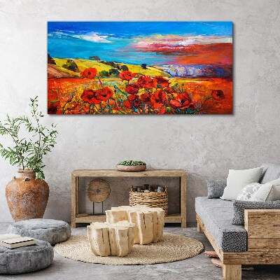 Foto auf leinwand Blumenfelder in der Sommersonne