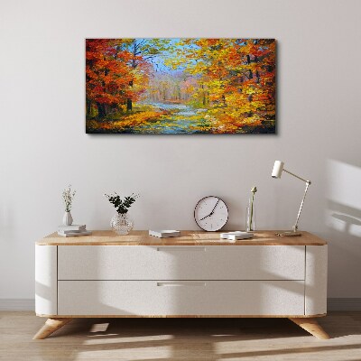 Foto auf leinwand Herbstlandschaft im Wald