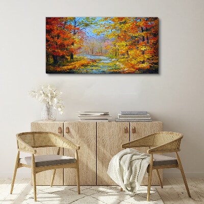Foto auf leinwand Herbstlandschaft im Wald