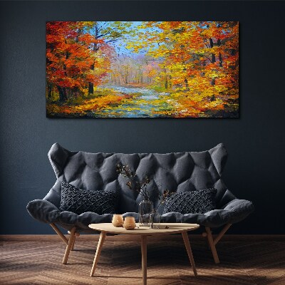 Foto auf leinwand Herbstlandschaft im Wald