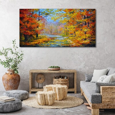 Foto auf leinwand Herbstlandschaft im Wald