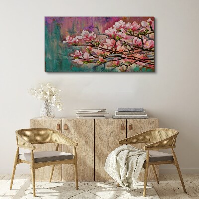 Bild auf leinwand Magnolienblüten vor dem Hintergrund des Frühlings