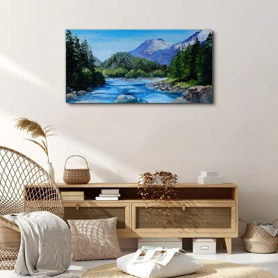 Foto auf leinwand Berglandschaft mit Fluss