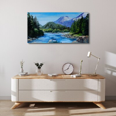 Foto auf leinwand Berglandschaft mit Fluss