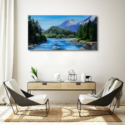 Foto auf leinwand Berglandschaft mit Fluss