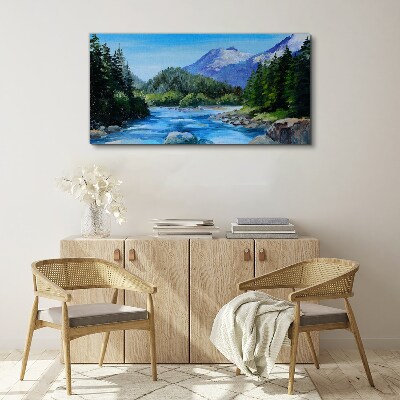 Foto auf leinwand Berglandschaft mit Fluss