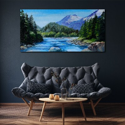 Foto auf leinwand Berge Wald Fluss Natur