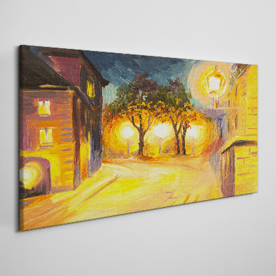 Foto auf leinwand Goldener Abend in der Stadt
